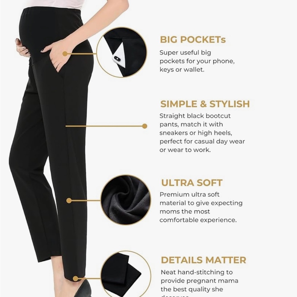 Black maternity pants - Picture 2 of 3